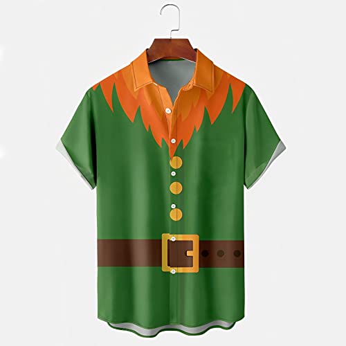 Famoore Mens Shirts Short Sleeve Male Spring And Summer Single Breasted Shirts Casual Lapel Full Print Beach Breathable Sleeve #TOP1