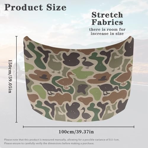 Image of Renewold Duck Camo Car Hood Cover, Vehicle Hood Wrap Blanket, Women Men Automotive Exterior Accessories, Elastic for Outdoor Indoor Holiday Party Camping Travel Easy Install