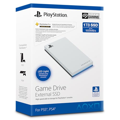 Seagate Game Drive SSD para PS5 1TB diseño premium blanco STMH1000100