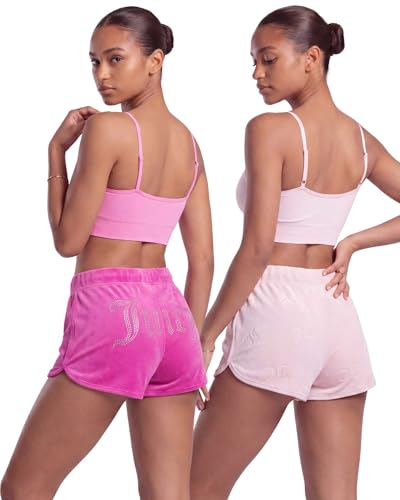 Image of Juicy Couture Women's 2-Pack Sleep and Lounge Velvet Fleece Dolphin Shorts