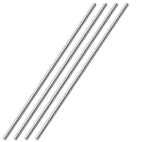 AOOSU 4pcs Varillas Redondas de Acero Inoxidable, 5x 300mm Varillas Eje Sólidas, Varillas de Acero Inoxidable, para Bricolaje Artesanía Modelo Coche Helicóptero Avión