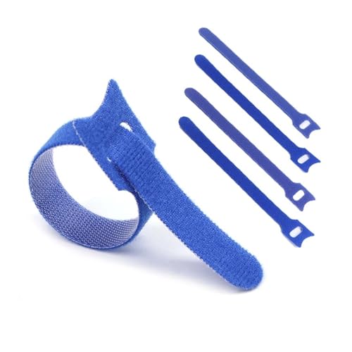 100 bridas azules tipo T, reutilizables, for cables, organizadores, correas de sujeción, ganchos de nailon, for ordenador y datos.(12mm x 150mm)