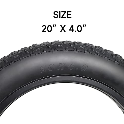 Hycline Fat Bike Replacement Tire: 20×4.0/26×4.0 Inch High-Performance Wear-Resistant Folding MTB Bicycle Tires, All-Terrain High-Density for Street or Trail Riding