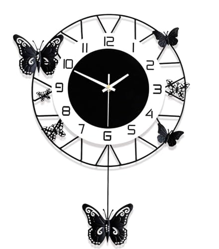Image of Stylish Metal Analog Wall Clock for Living Room, Bedroom, Office, Kitchen, Home and Hall | Antique Fancy Big Size Modern Wall Watch for Home Decor (Style-25, 40CM)