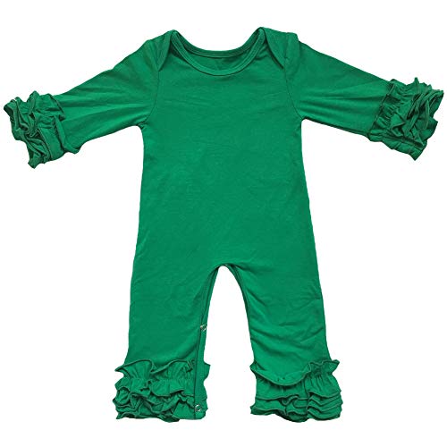 Image of IBTOM CASTLE Newborn Baby Boy Girls Icing Ruffle Romper Jumpsuit Pants Bodysuit Long Sleeve Pajama Nightwear Birthday Outfit