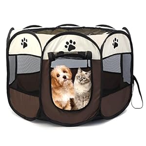 Faltbarer Laufstall für Haustiere, Tragbarer Welpenlaufstall Tierlaufstall, Faltbar Katzenhaus, Wasserdichtes Zelt für Hunde Hasen Meerschweinchen Katzen drinnen und draußen Reisen Camping