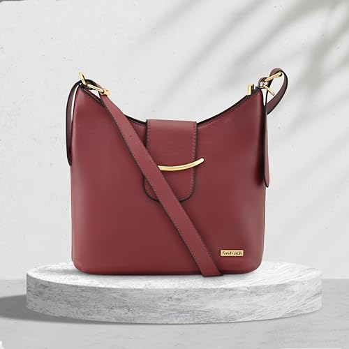Image of Fastrack Solid Hobo Bag For Women, Girls and Ladies with Adjustable Sling Straps | Shoulder Bags | Ladies Purse Handbag | Shoulders For Casual Carry, Brown