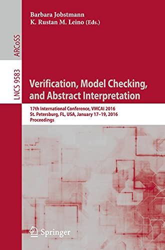 Buy Verification, Model Checking, and Abstract Interpretation — BookShops.in