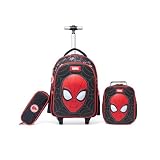 Kit Mochila Lancheira Estojo Spider Man Rodinha Disney