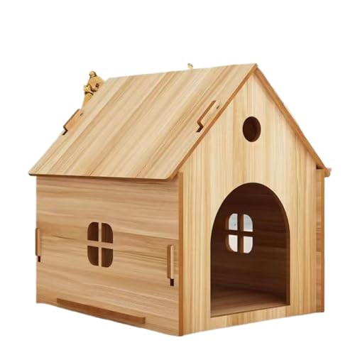 Emidor 木製の小型犬用ケージ。密閉式で取り外し・洗濯可能、組み立て簡単、窓付き。屋内でも屋外でもご使用いただけます。 (80*55*74cm)