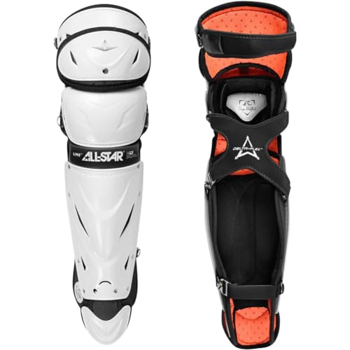All-Star PHX Paige Halstead Fastpitch - Protectores de pierna de sóftbol para adultos (talla mediana), color blanco y negro