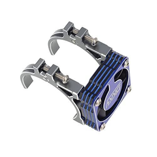 Dkky Aluminum Motor Cooling Fan 40-43Mm Adjustable Dual Motor Mounts For Arrma Axial 1/10 Rc Car 4274 4068 4268 Motor (Titanium Blue) #TOP5