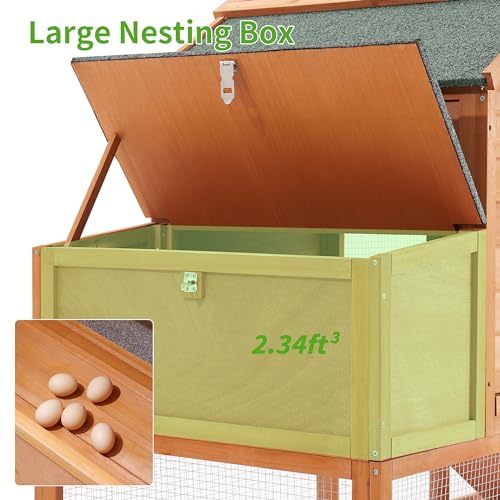 Breltam 79 Inch Chicken Coop Hen House Wooden Chicken House Poultry Cage With Run thumb #2