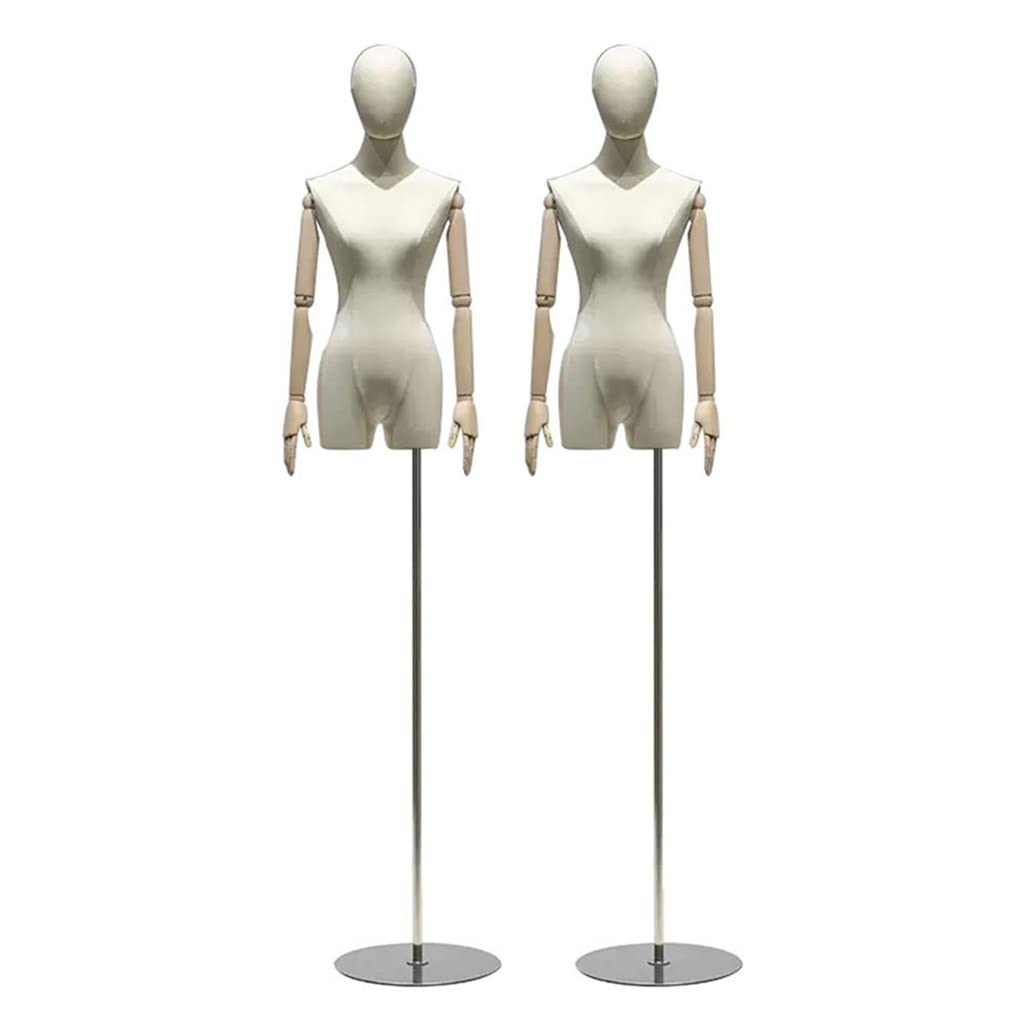 Mannequin Femme Ajustable (Lot de 2), Hauteur 150-220 cm, tête et Bras détachables, idéal pour la présentation de vêtements, Robes, Bijoux et vitrines de Mode - Taille S/SMA, Assistant de ta