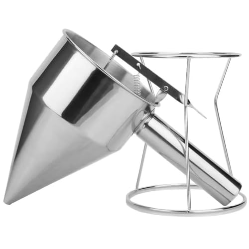HongzyFirmステンレススチール製のタコボール漏斗、大口径の手持ち式バッター漏斗ディスペンサー、ケーキベーキングツール (2cm)
