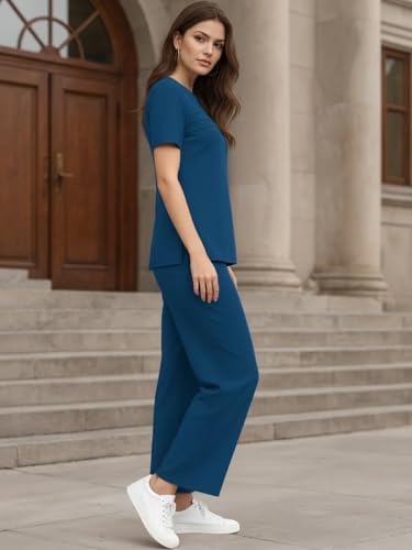 Image of TYSORT Women Casual Summer co ords Set Track Suit Oversized Top Baggy Pant,Top and Pajama Set