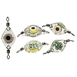 Lodoot 釣りルアー LED ナイトライト 光るランプ 釣り 魚の目 誘引ライト スプーン ベイト 水中 目型 フラッシャー 魚誘引ランプ