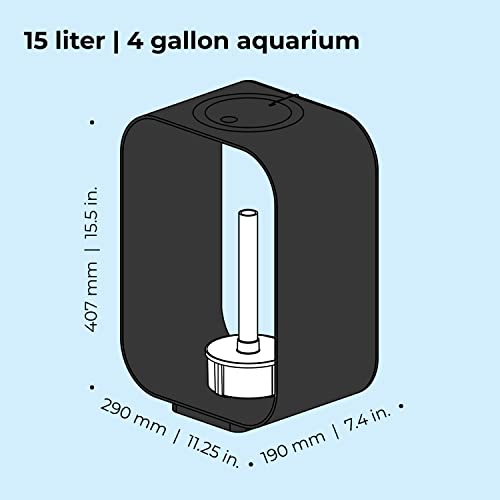 Life 15 Aquarium With Standard Light - 4 Gallon, Black #TOP3