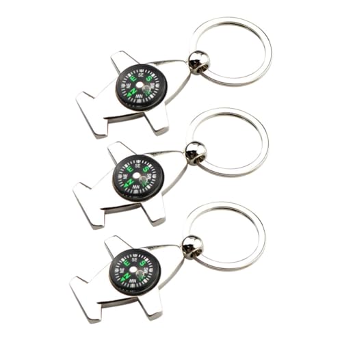 Llavero brújula mini portátil pack 3 piezas para camping miniatura 1