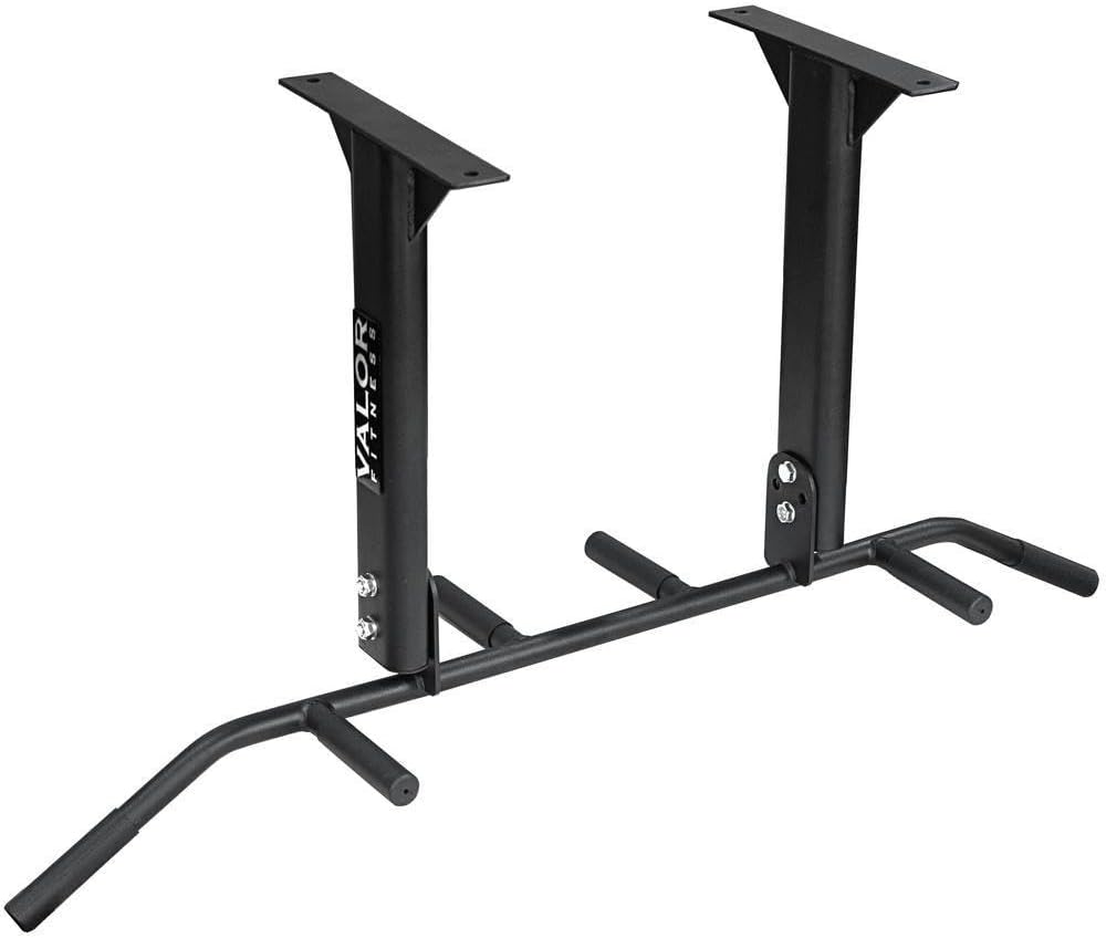 Valor Fitnes Six Grip Pull Up Station - Wall or Ceiling Mount Chin Up Bar - Muscle Building Home Gym Equipment -CHN-6