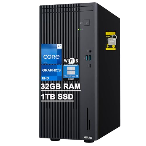 ASUS V500 Mini Home and Business Tower Desktop Intel 10-core i7-13620H 32GB RAM 1TB SSD Type-C DisplayPort Wi-Fi6 Win11Pro ICP Hub