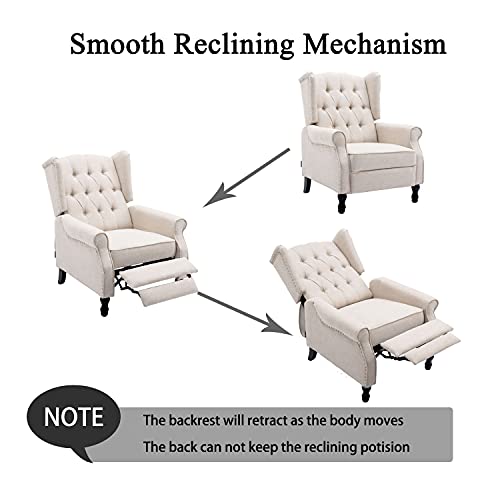 Sillón Recliner Moderno Beige miniatura 4