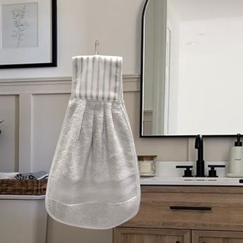 Image of Hanging Hand Towel | Wash Basin Napkin with Loop | Kitchen Sink Towel | Pack of 3 in (Blue, Green and Cream) | Assorted