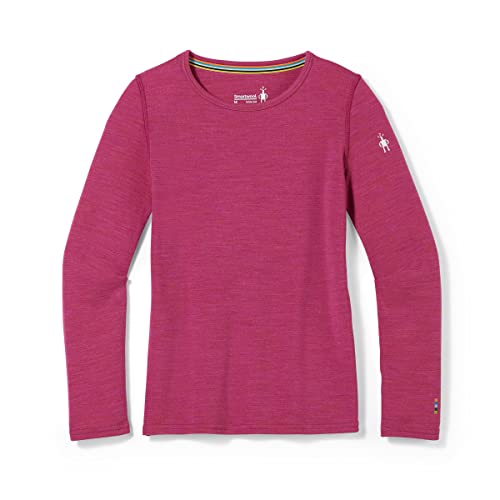 Smartwool Kid's Classic Thermal Merino Base Layer Crew Festive Fuchsia Heather Medium