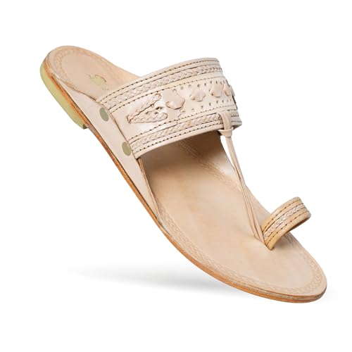 Image of Kolhapuri Chappal for Men Original, Pure Leather Handcrafted Traditional Kolhapuri Chappal for Man Formal Footwear for Weddings & Parties, Ethnic Wear & Daily Comfort
