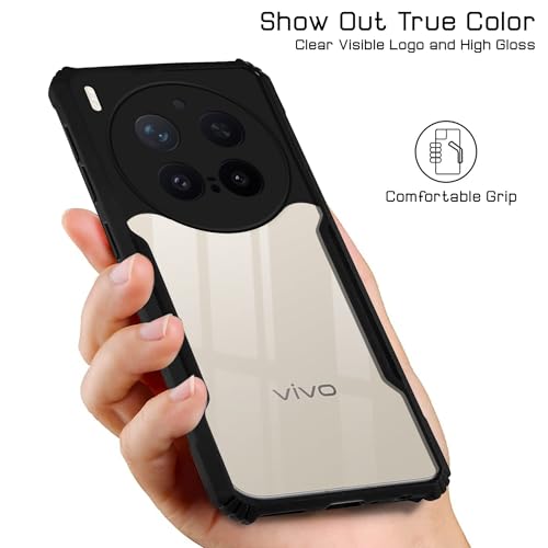 Image of Jkobi Hybrid Back Cover Case for Vivo X300 Pro (Shockproof with Polycarbonate Clear Panel | Professional Black)
