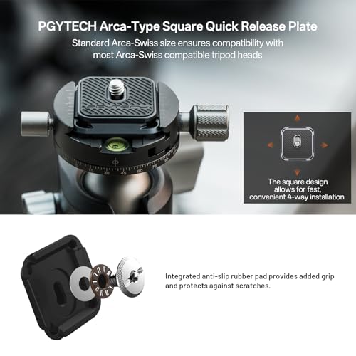PGYTECH Quick Release Plate & Clamp V2, Arca Swiss Plate Camera Mount with 1/4" to 3/8" Screw Thread for Sony/Nikon/Fuji/Canon/DJI Switch Between Tripod/Monopod/Slider/Stabilizers(Clamp + Plate) - Image 3
