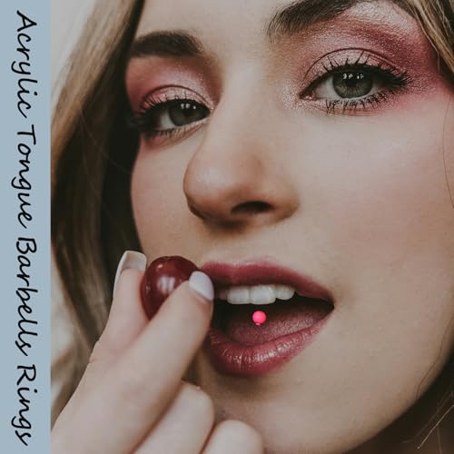 Acrylic Tongue Barbells Rings Candy Color Tongue Piercing Jewelry 14G Plastic Nipple Ring Colorful Tongue Bars for Women Men2