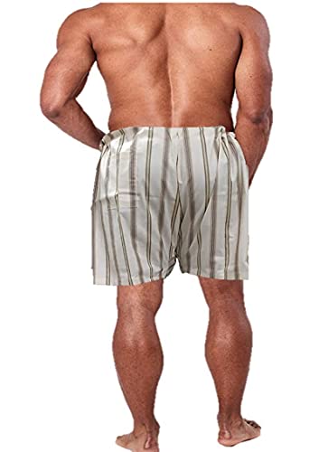 Image of Men's Lattha Traditional Pure Cotton Underwear aka Patta wala Janghiya, Dhari wala / Striped Undergarment, Khadi Latthe Ka Jangia, Nicker,Chaddi; Nade wala kachha with wide Miyani /Asan & Back Pocket & Drawstring /Nada