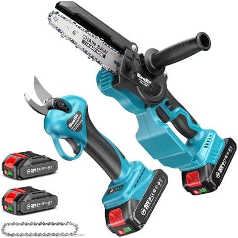 SEESII 6 Pulgadas Mini Motosierra a Batería & 33 mm Tijeras de Po...