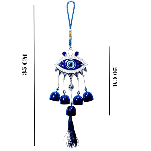 Image of Decorative Wind Chime for Home | Wooden House with Bells Colourful Beads | Positive Energy Balcony Living Room Hall Garden Home Decor (MK- WH)