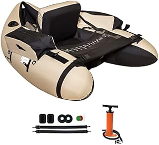 Xproutdoor Inflatable Fishing Float Tube with Adjustable Backpack Straps, Storage Pockets, Fish Ruler, Fly Fishing Boat with Pump, 350LBS Load Bearing Capacity, FT003