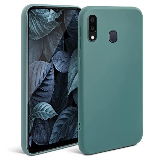Moozy Minimalist Series Silikonfodral för Samsung A40, Gråblå - Skal Case med Matt Finish, Tunt Mjukt TPU Silikon Fodral Telefonskal Silikonöverdrag Cover