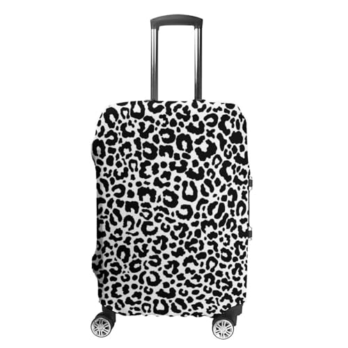 White And Black Leopard Skin Pattern Luggage Cover Travel Suitcase Cover Luggage Protector 22-24 Inch