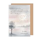 Edition Seidel Premium Trauerkarte mit Umschlag. Beileidskarte Kondolenzkarte Karte Klappkarte Spruch In stiller Verbundenheit Mitgefühl Gedenken Trost Hoffnung Kraft (T1285 SW026)