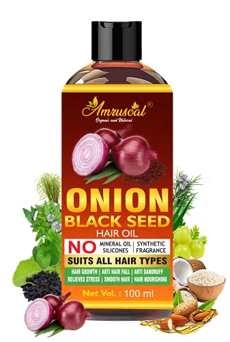 Onion Black Seed Hair Oil for Hair Growth for Men & Women – 100 ml | Anti Hair loss & Anti Dandruff hair oil