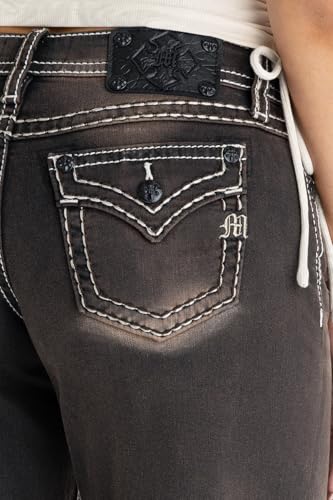 Miss Me Women's Sevryn Faux Flap Pockets Mid-Rise Wide Leg Jeans4