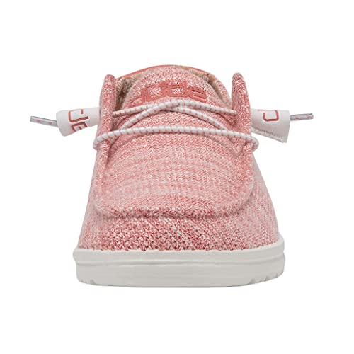 Image of HEYDUDE Women's Wendy Stretch Coral Pearl Size 4 | Women's Shoes | Women's Lace Up Loafers | Comfortable & Light-Weight