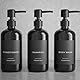 Stylischer Shampoo- und Conditioner-Spender, 3er-Set, 620 ml Moderne Duschseifenflaschen mit Pumpe, Etiketten, einfach zu befüllen, für EIN sofortiges Badezimmer-Dekor-Upgrade, Schwarz