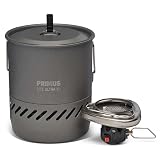 primus inter pares sinonimo Sistema di cottura ultraleggero con soli 240 g per bruciatore e pentola, ideale per trekking ultraleggero, fast packing, escursioni alpine e spedizioni. La pentola da 0,8 litri con scambiatore di calore integrato garantisce un efficiente trasferimento di calore e consente di risparmiare carburante prezioso, mentre 0,5 litri di acqua in circa 2:45 minuti per essere portato a ebollizione.