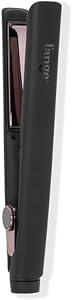 L'ANGE HAIR Le Titane Titanium Flat Iron | Hair Straightener with Curved Edges for Versatile Styling | Dual Voltage Flat Iron with Infrared Heat & Adjustable Temperature | 1" Black