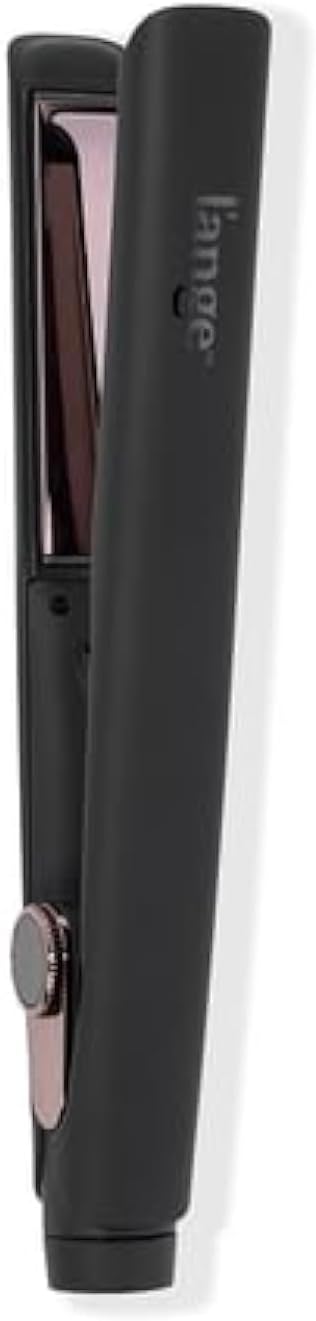 Le Titane Titanium Flat Iron | Hair Straightener with Curved Edges for Versatile Styling | Dual Voltage Flat Iron with Infrared Heat & Adjustable Temperature | 1" Black
