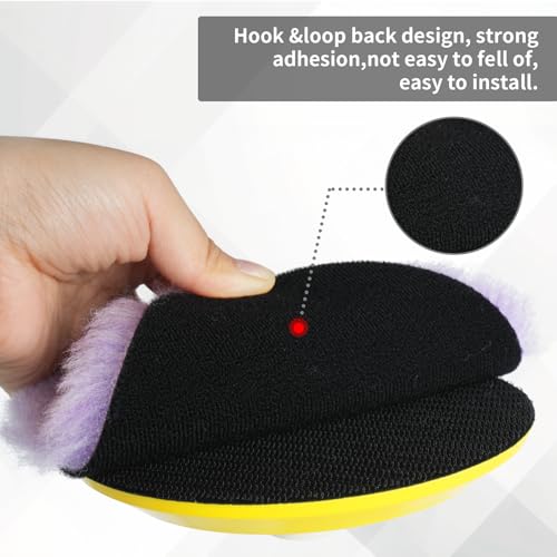 Image of Autolock 6 inch Buffing Polishing Pads, 2Pcs 6 Inch (150mm) Wool Polishing Pads, Buffing Pads Set with Hook and Loop for Car Polisher, Polishing and Buffing（Purple）