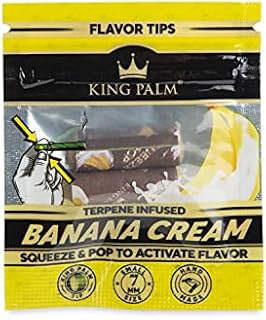 King Palm Flavors Filter Tips - Flavored Pre Rolled Tips - Corn Husk Pre Roll Filter Tip - Organic Rolling Paper Filter Tips - Terpene Infused Rolling Tips (Banana)