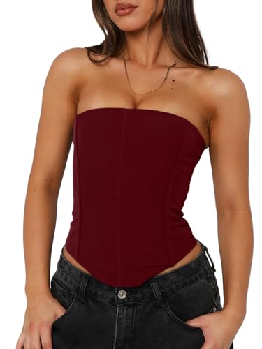 UNCOOYEE Women's Sexy Corset Tube Top Summer Trendy...