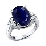 [Gem Stone King] 5.3カラット 天然 サファイア リング 指輪 レディース シルバー925 サイズ14号 9月 誕生石 誕生日プレゼント